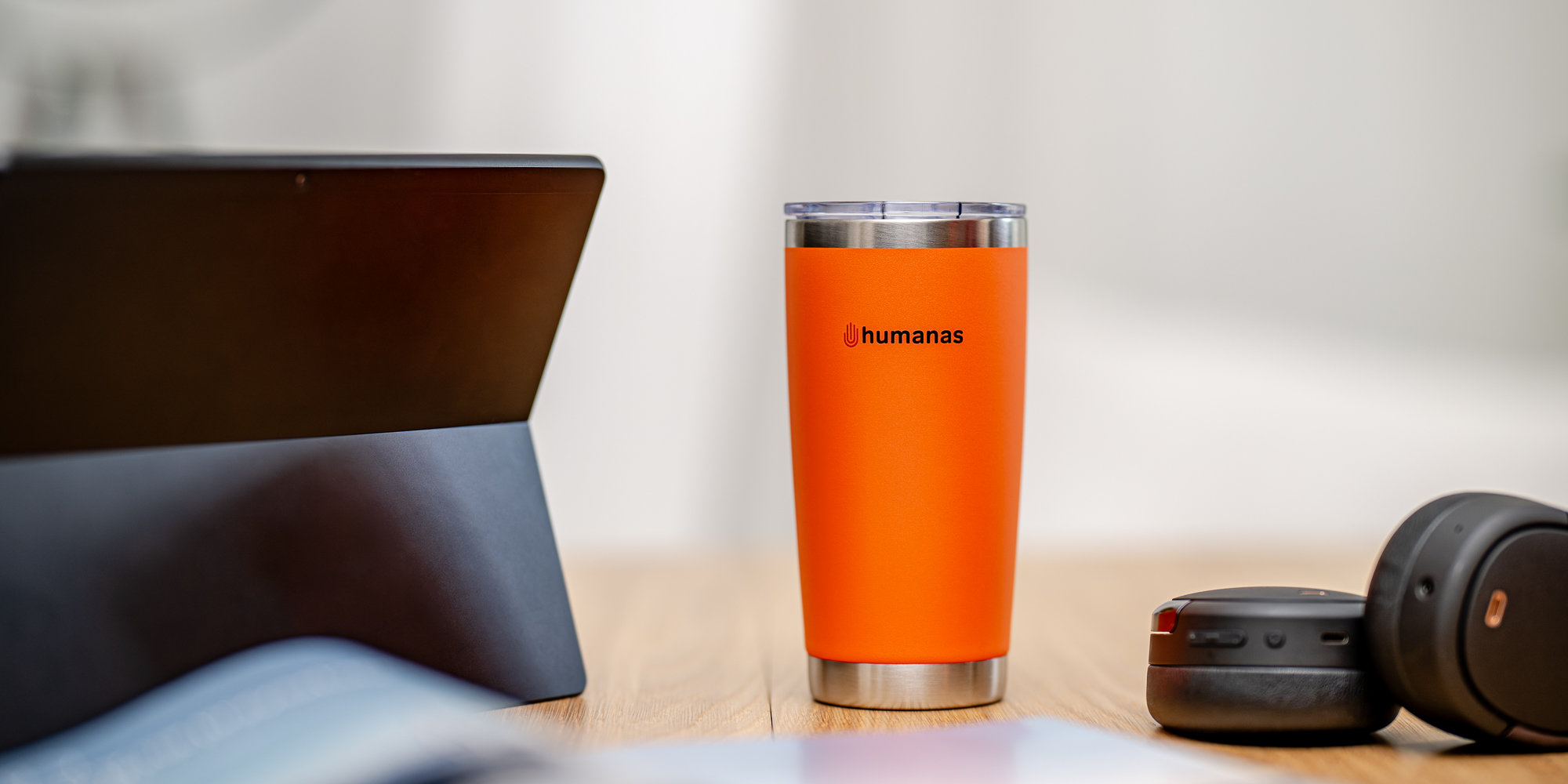 Kubek termiczny Humanas Fluo 600 ml - pomarańczowy